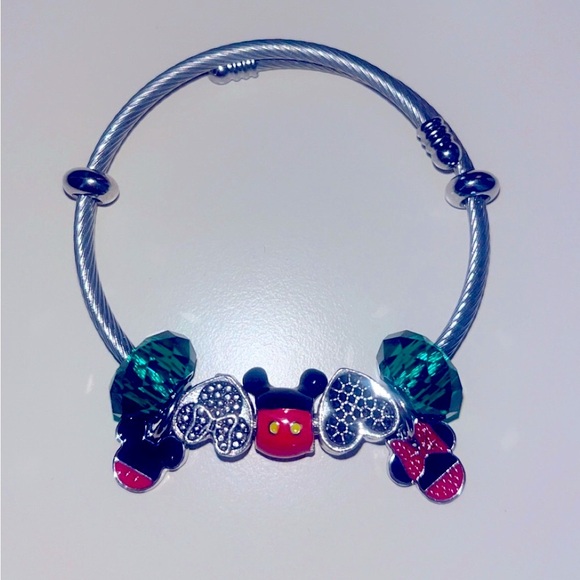 Mickey & Minnie Cuff Charm Bracelet - Picture 1 of 2